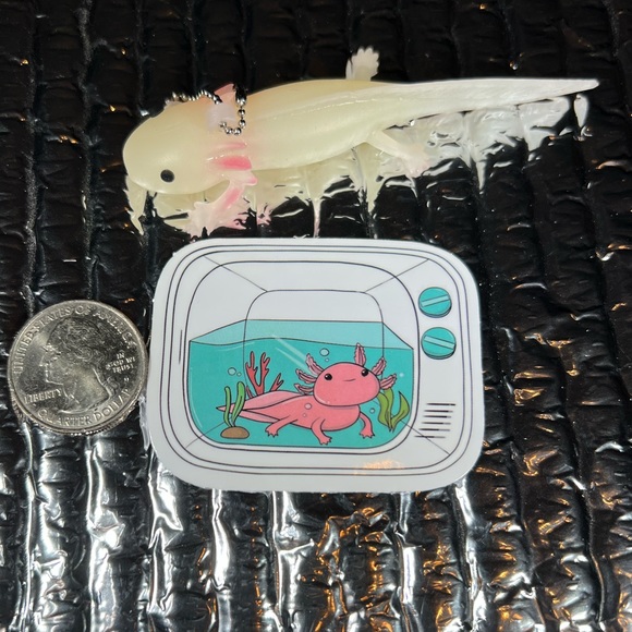 RETROlotl Axolotl Crazy Trending WaterProof Single Decor Accent Sticker - Picture 3 of 5